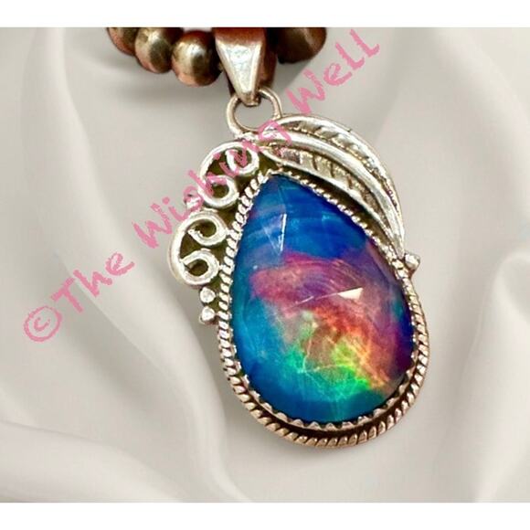 Aurora Opal Pendant | Boho Southwestern | 925 - Picture 4 of 6